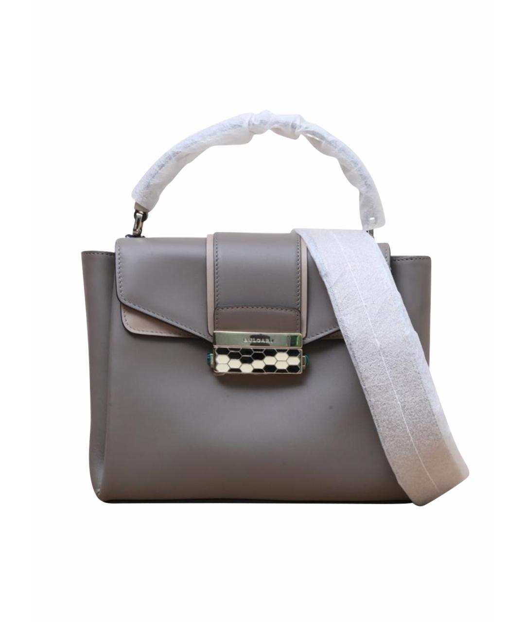 BVLGARI Серая кожаная сумка через плечо, фото 1