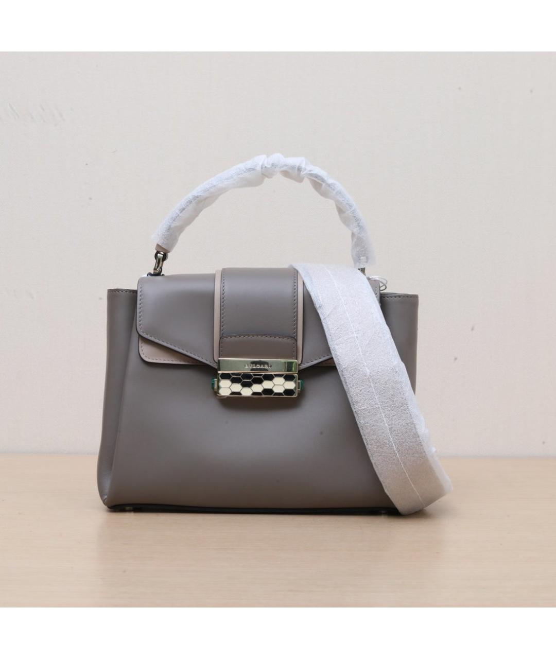 BVLGARI Серая кожаная сумка через плечо, фото 2