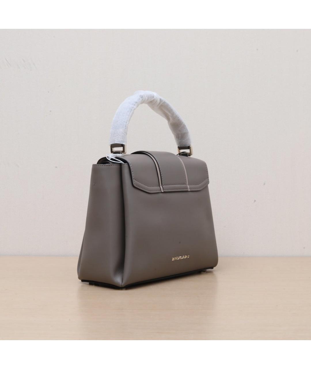 BVLGARI Серая кожаная сумка через плечо, фото 6