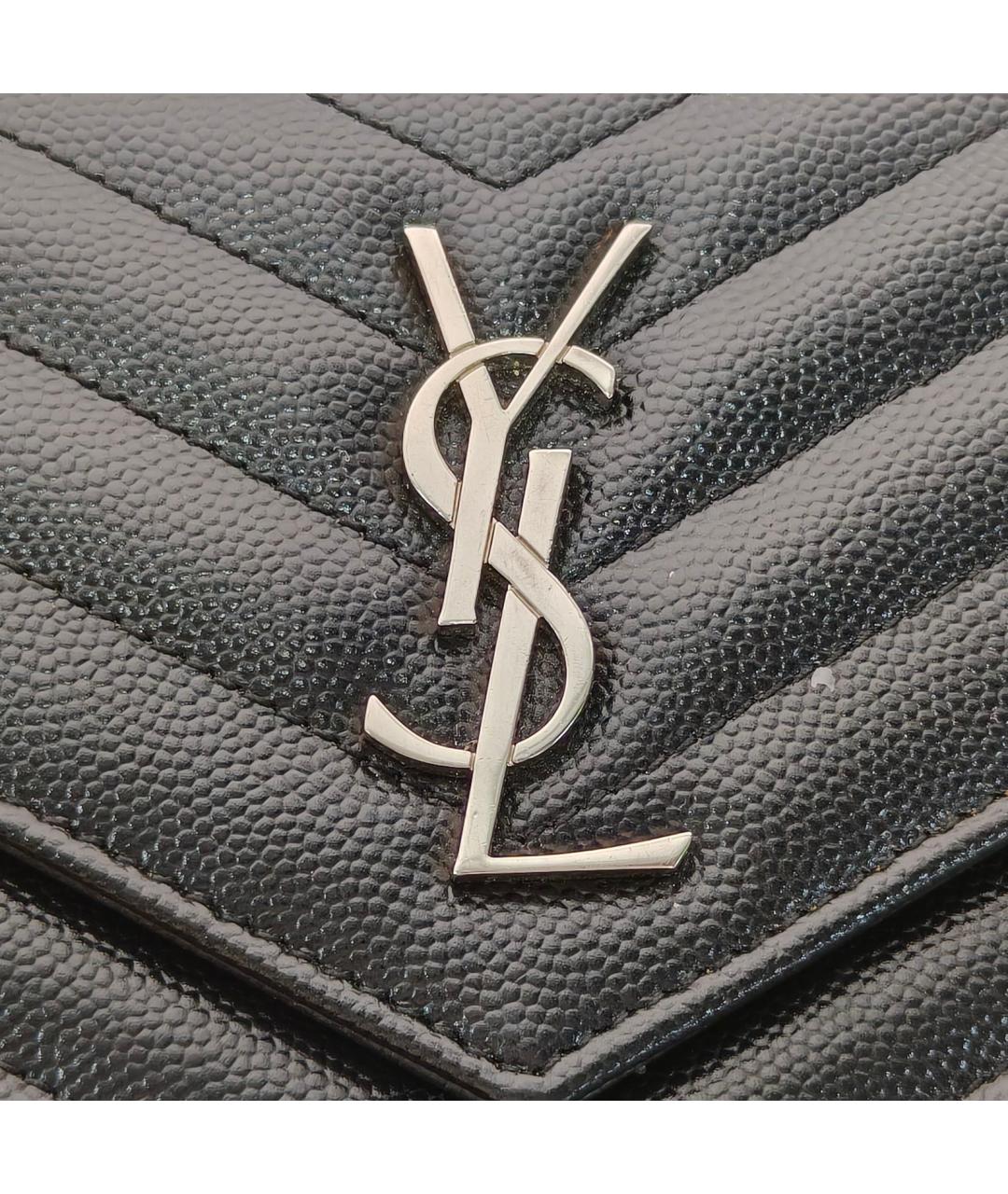 SAINT LAURENT Черная кожаная сумка через плечо, фото 7