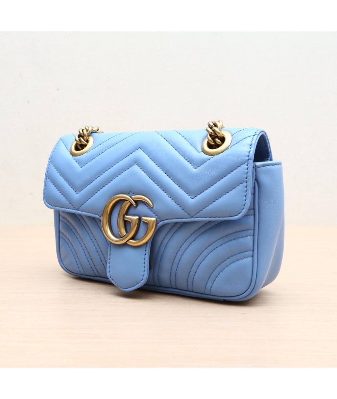 GUCCI Синяя кожаная сумка через плечо, фото 3