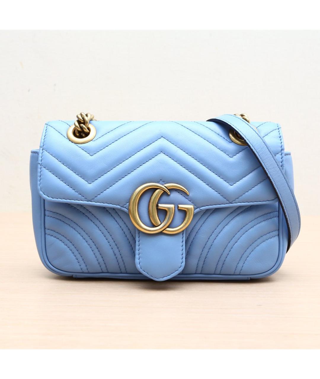 GUCCI Синяя кожаная сумка через плечо, фото 2