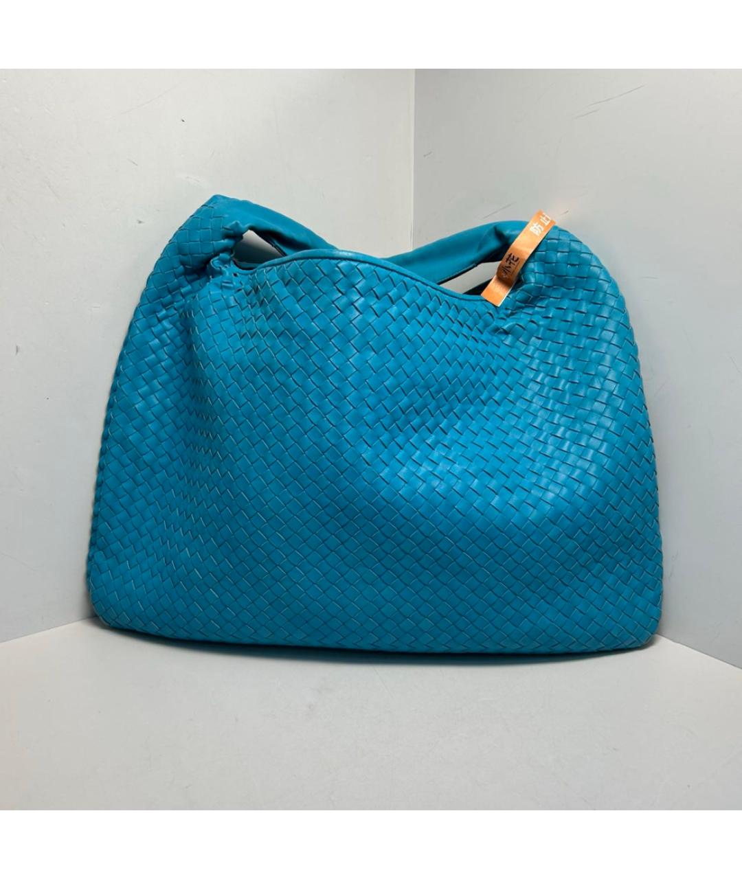 BOTTEGA VENETA Голубая кожаная сумка через плечо, фото 8