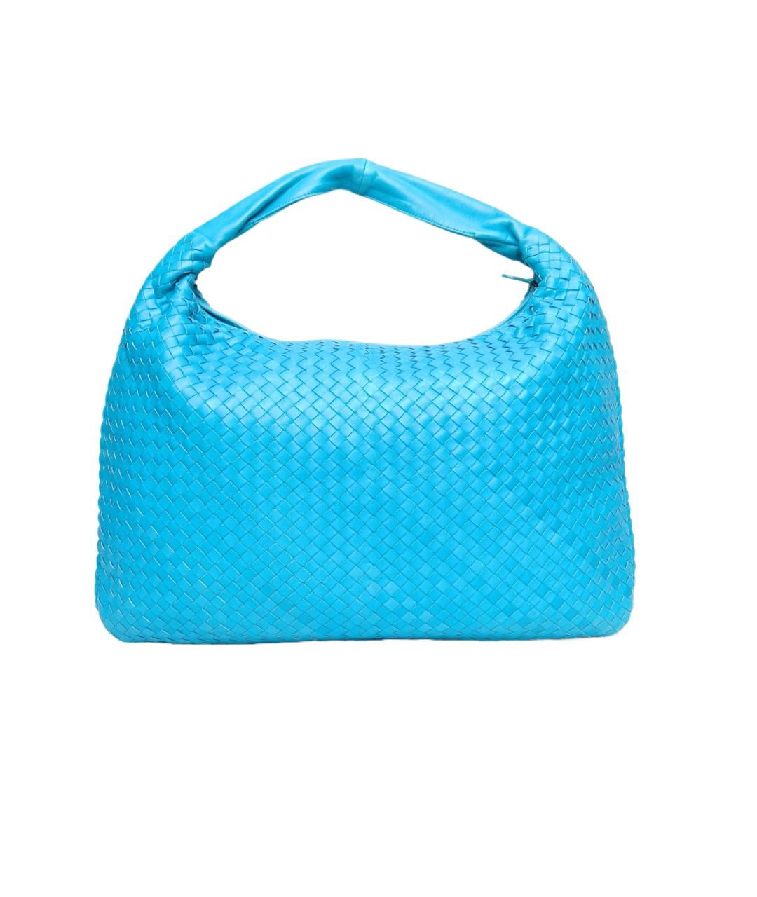 BOTTEGA VENETA Голубая кожаная сумка через плечо, фото 10