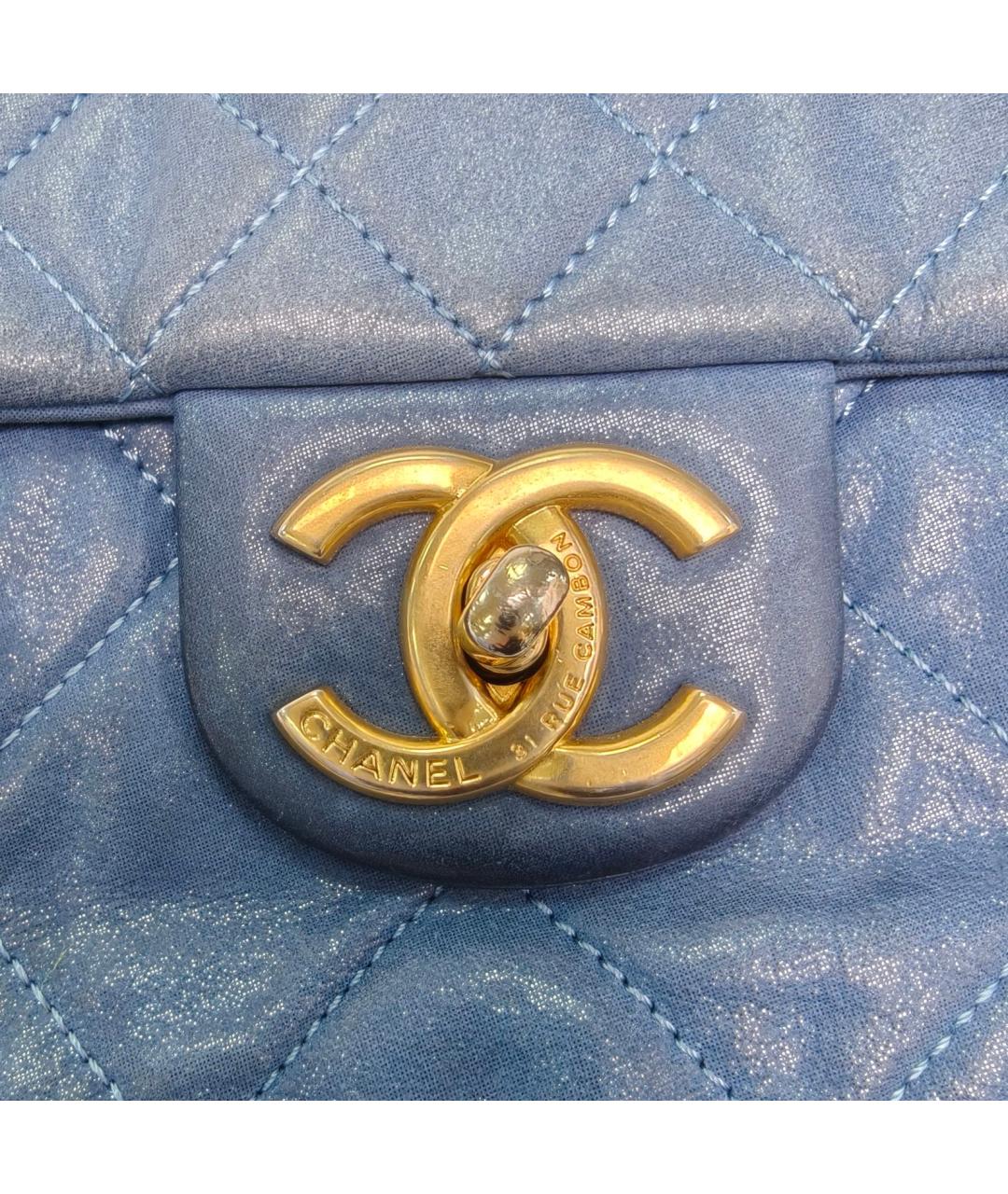 CHANEL Синяя кожаная сумка через плечо, фото 7