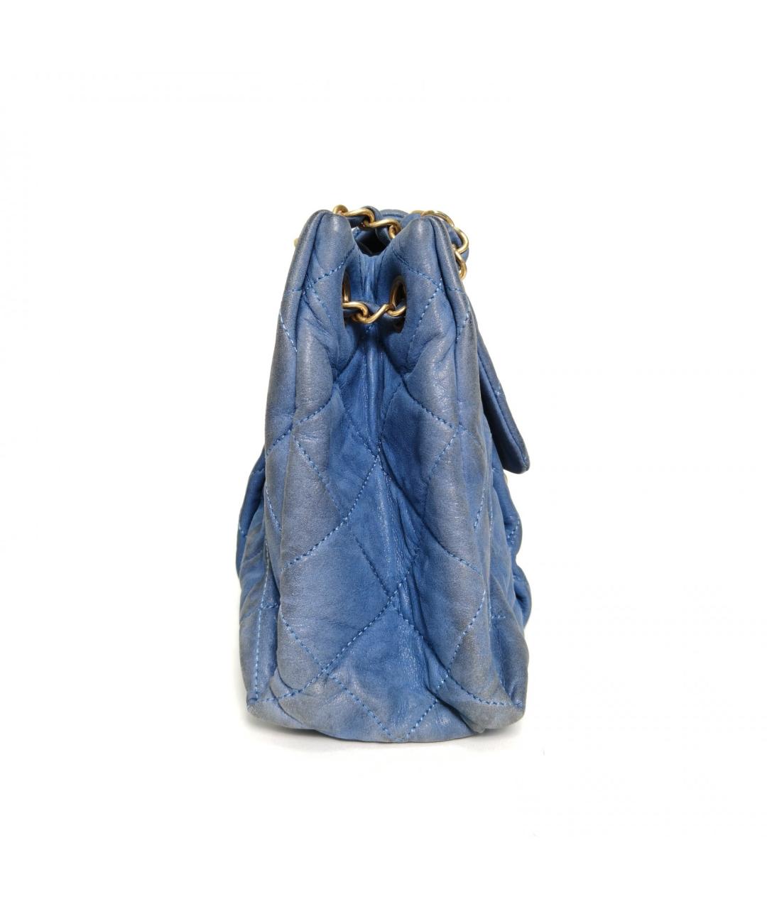 CHANEL Синяя кожаная сумка через плечо, фото 5