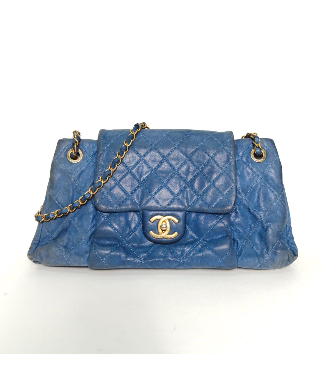 CHANEL Синяя кожаная сумка через плечо, фото 2