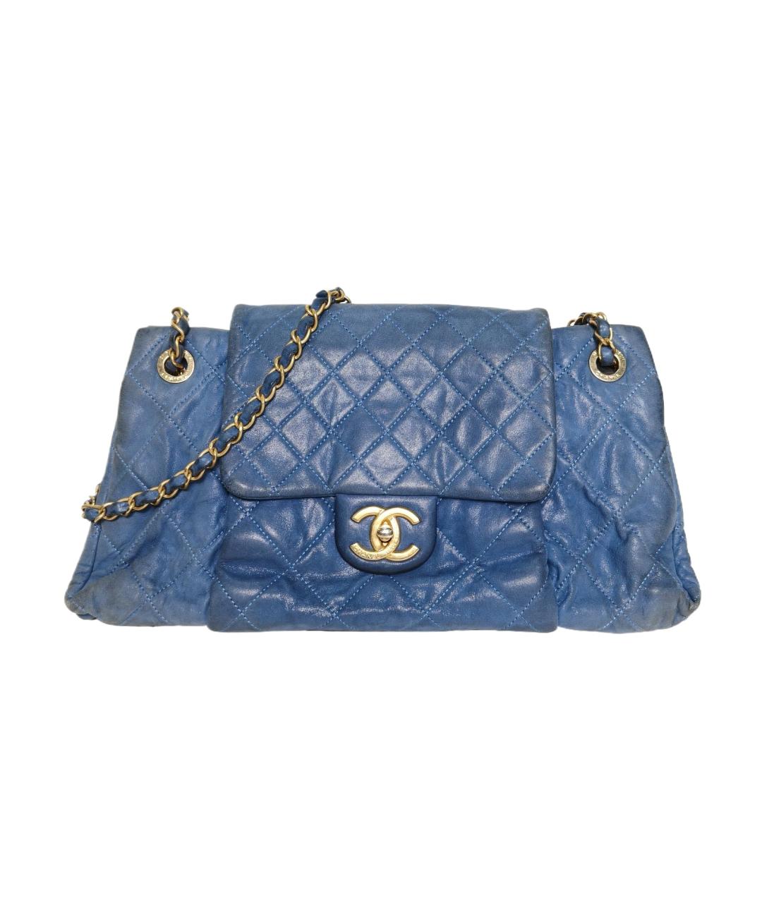 CHANEL Синяя кожаная сумка через плечо, фото 9