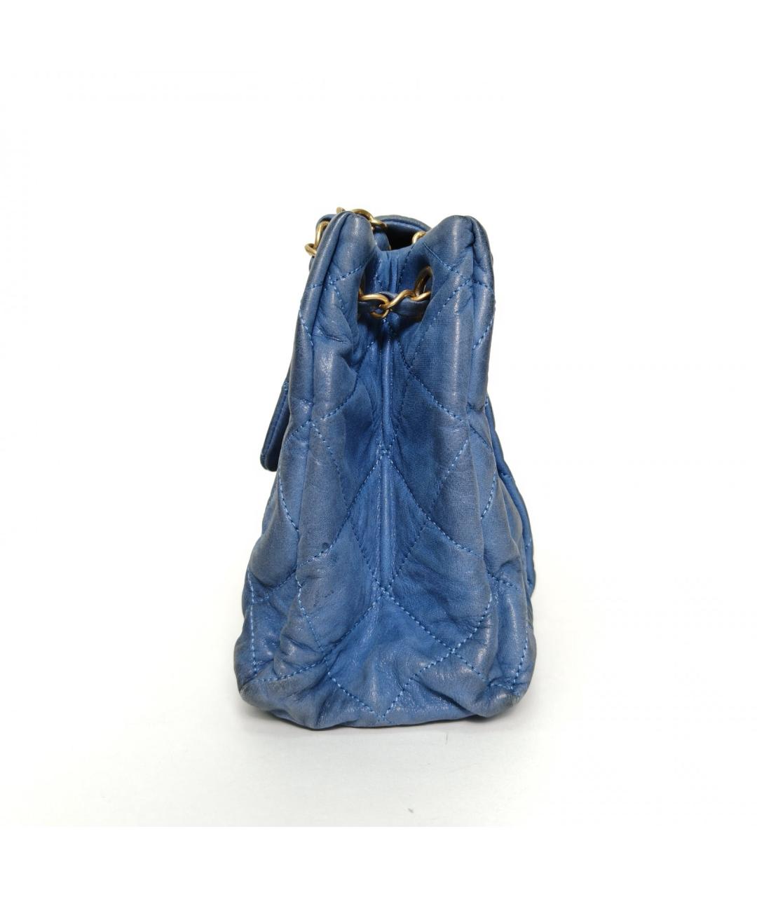 CHANEL Синяя кожаная сумка через плечо, фото 3