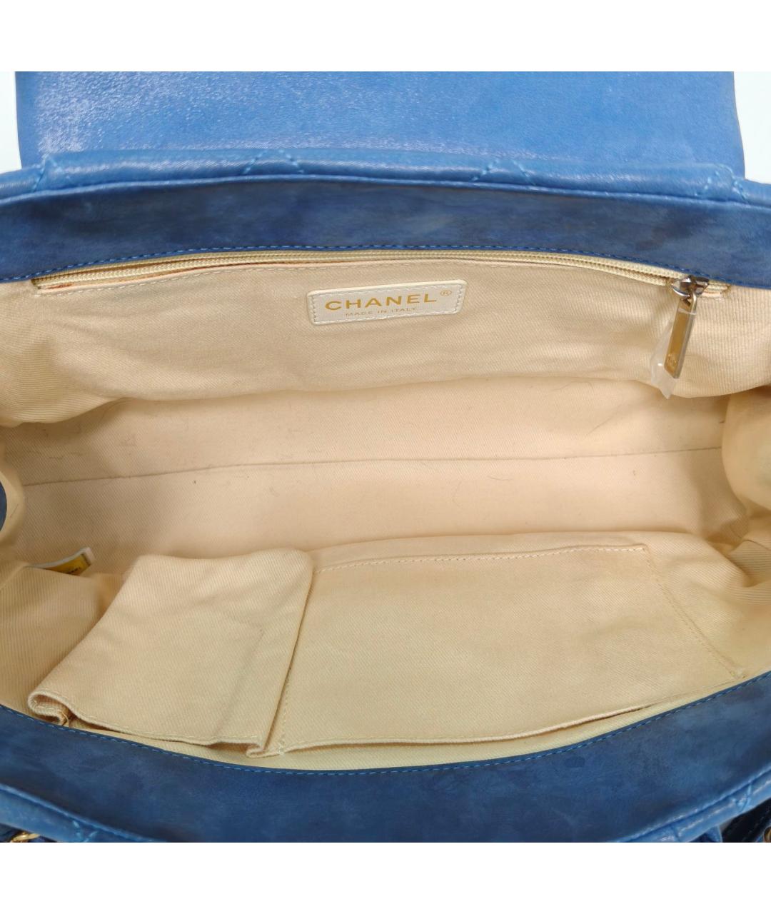 CHANEL Синяя кожаная сумка через плечо, фото 8