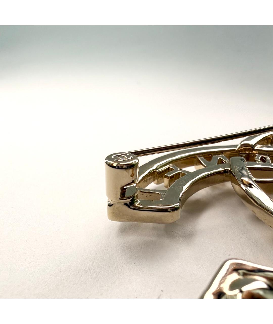 CHANEL Золотая металлическая булавка / брошь, фото 4