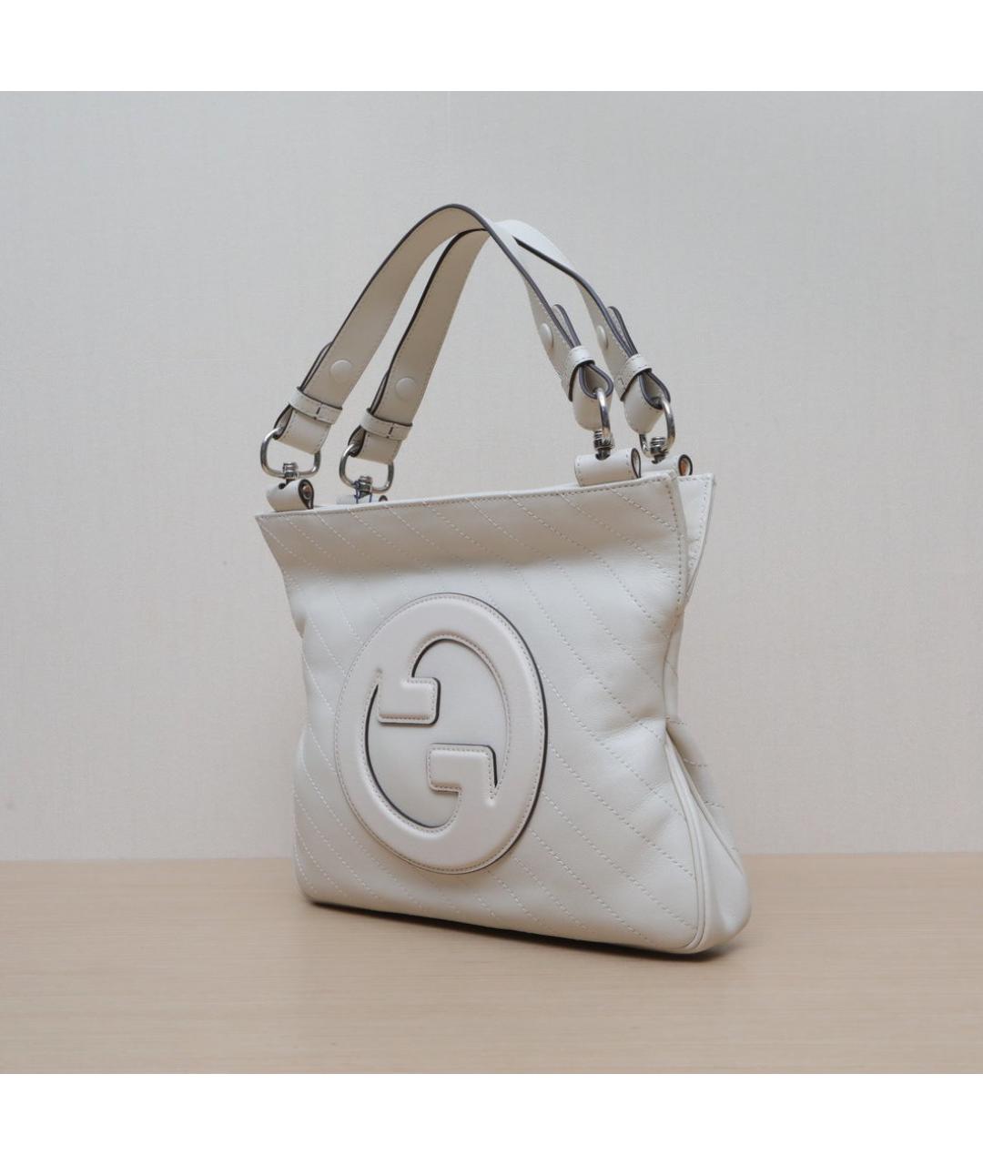 GUCCI Белая кожаная сумка через плечо, фото 3