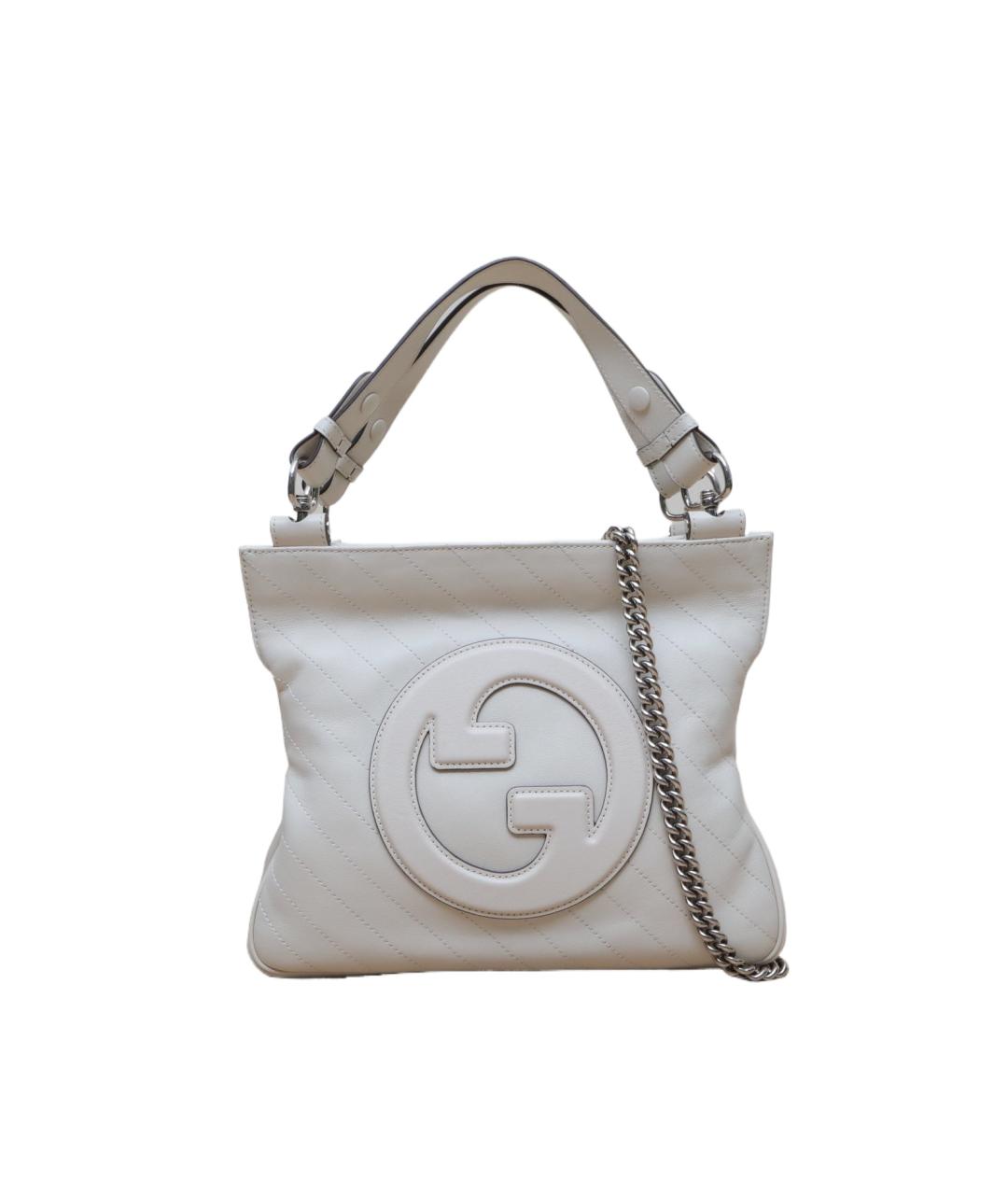 GUCCI Белая кожаная сумка через плечо, фото 9