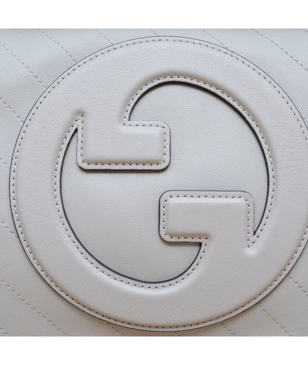 GUCCI Белая кожаная сумка через плечо, фото 7