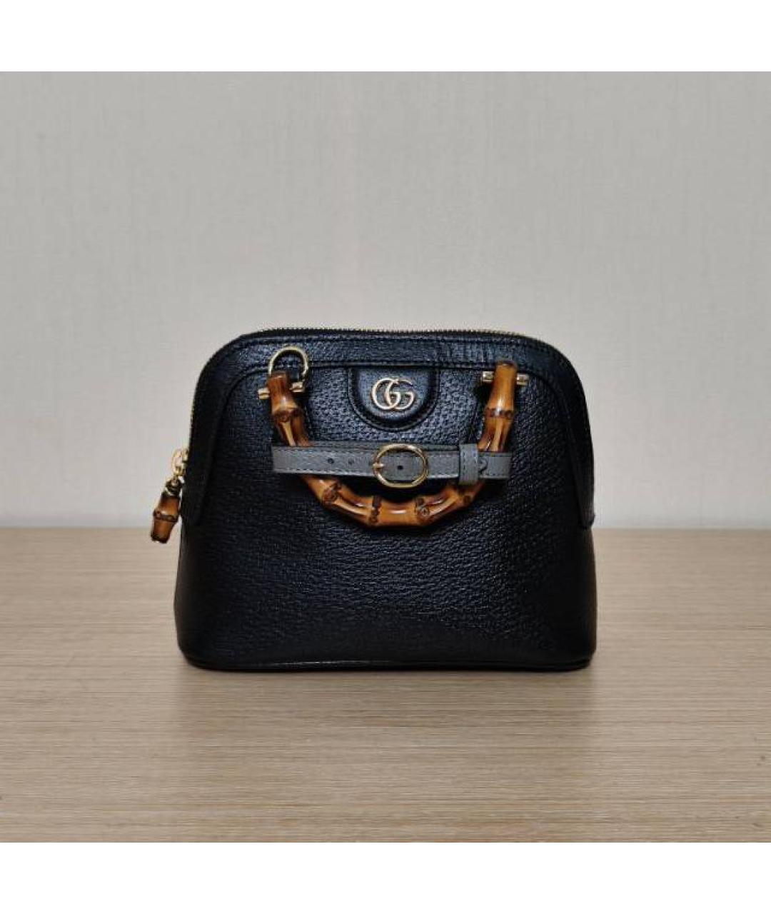 GUCCI Черная кожаная сумка через плечо, фото 2