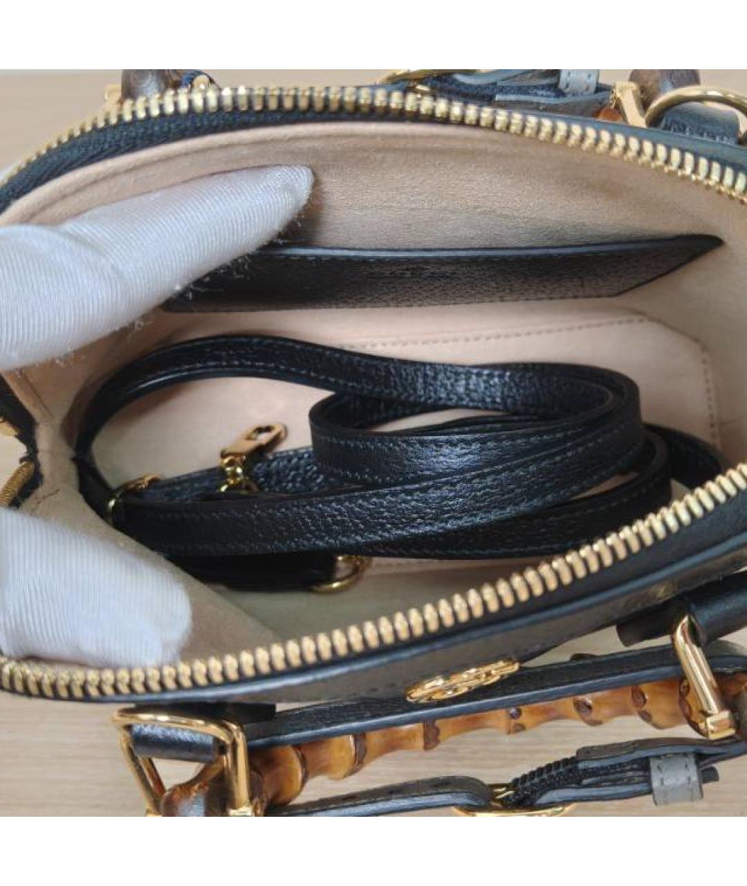 GUCCI Черная кожаная сумка через плечо, фото 6