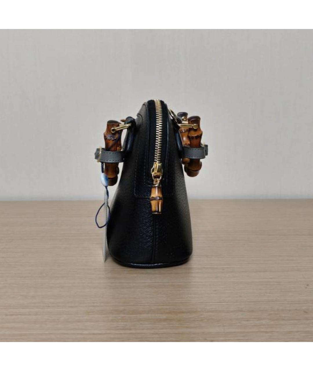 GUCCI Черная кожаная сумка через плечо, фото 4