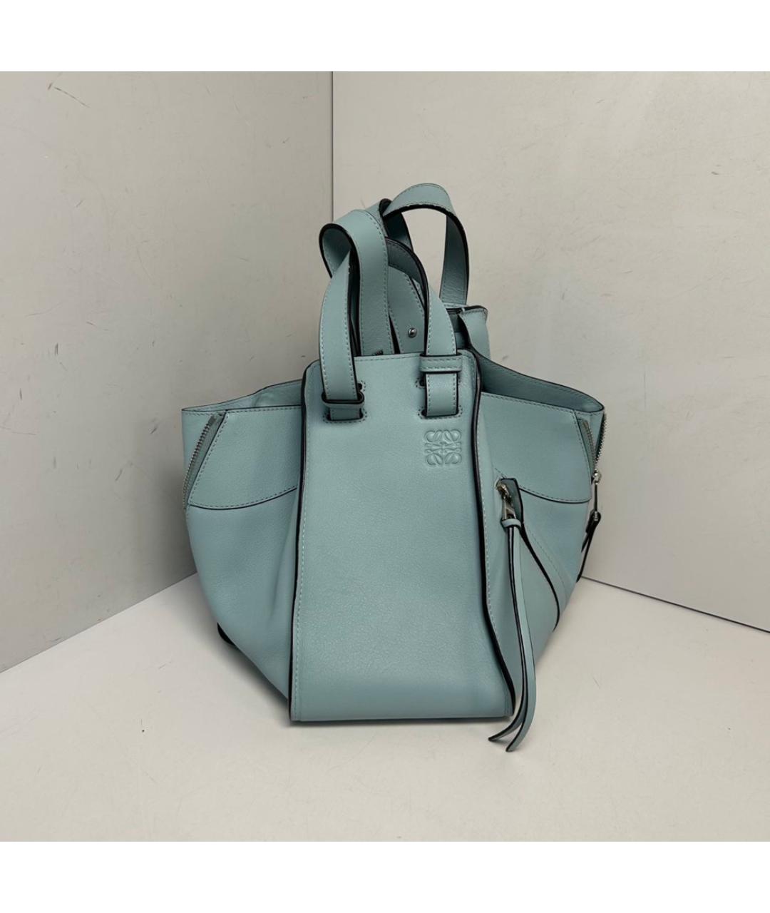 LOEWE Голубая кожаная сумка через плечо, фото 9