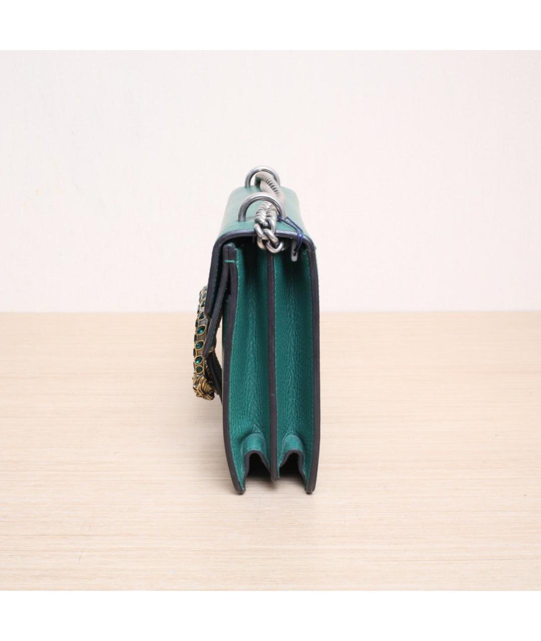 GUCCI Зеленая кожаная сумка через плечо, фото 4