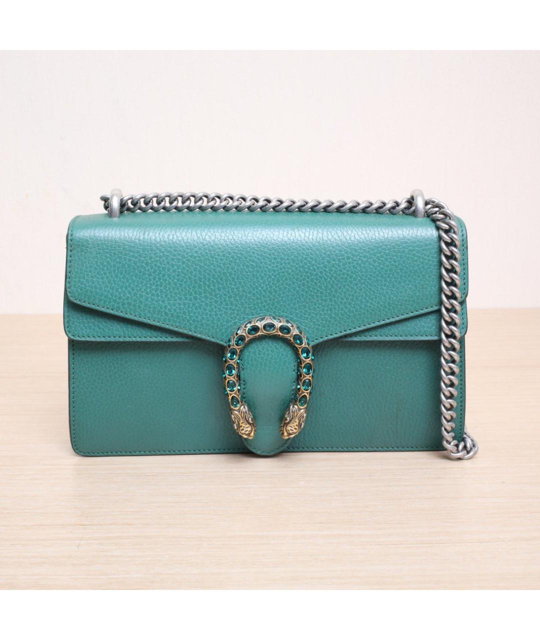 GUCCI Зеленая кожаная сумка через плечо, фото 2