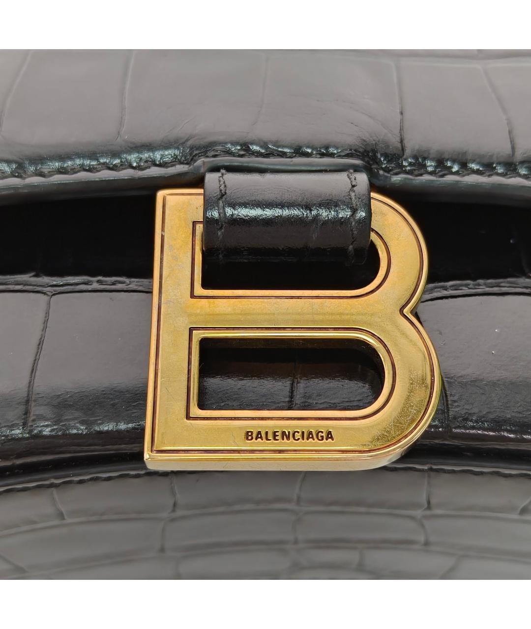 BALENCIAGA Черная кожаная сумка через плечо, фото 8