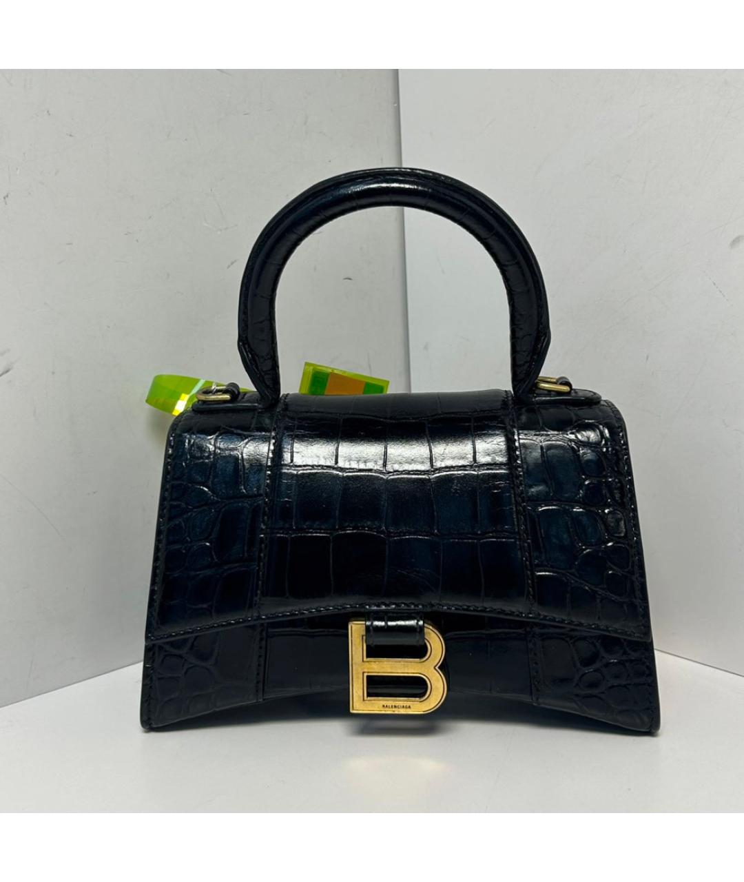 BALENCIAGA Черная кожаная сумка через плечо, фото 9