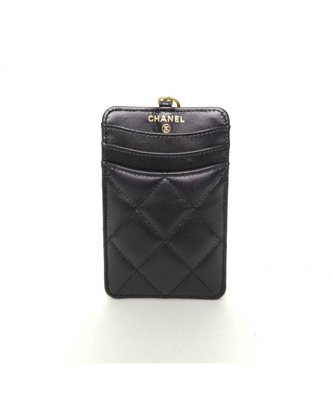 CHANEL Черный кожаный кардхолдер, фото 4