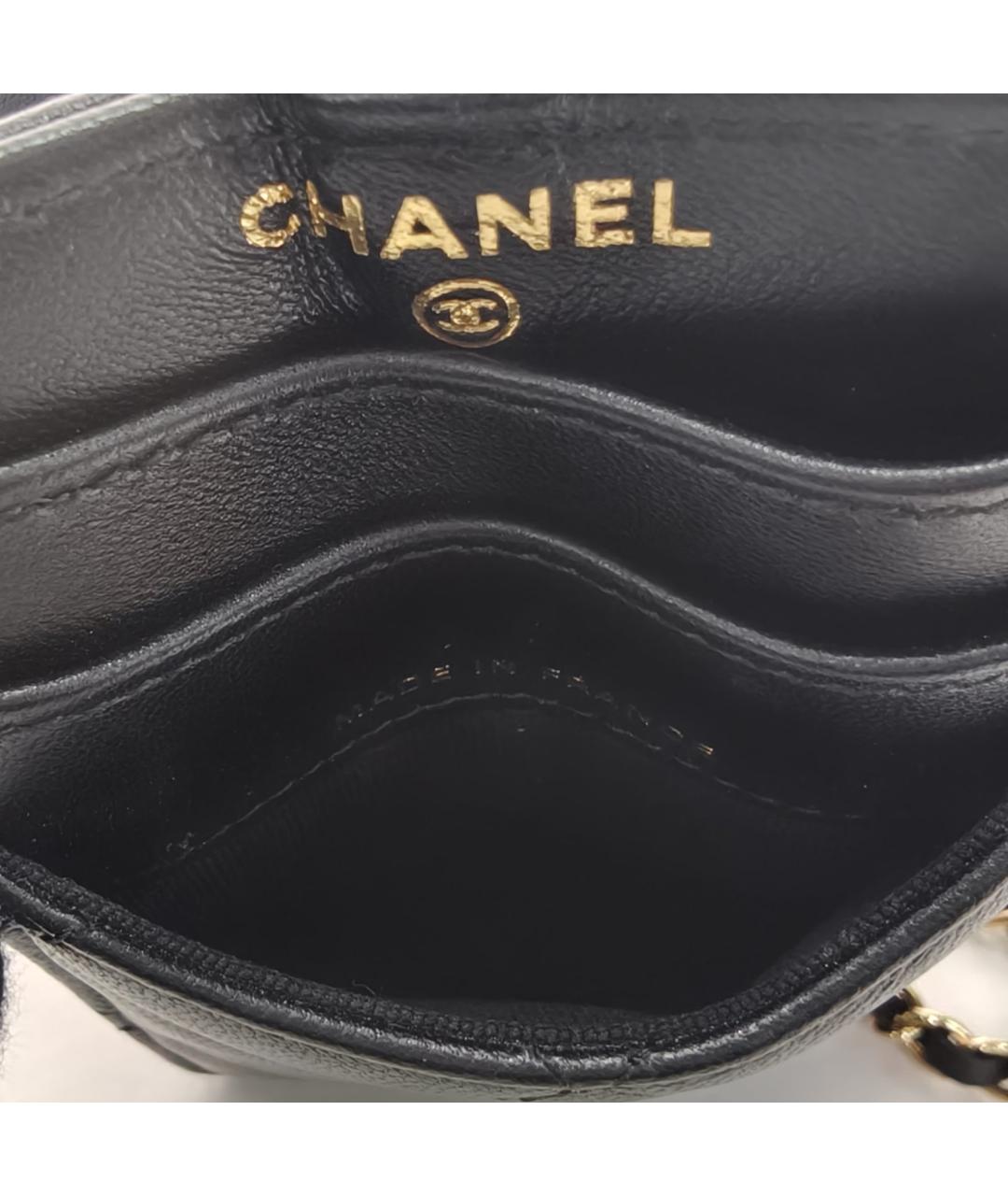 CHANEL Черный кожаный кардхолдер, фото 8
