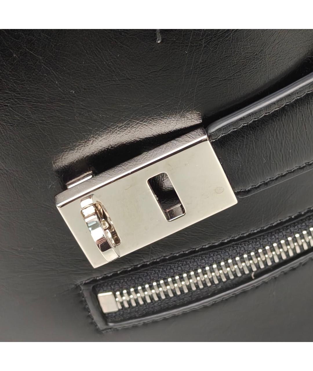 FERRAGAMO Черная кожаная сумка с короткими ручками, фото 8