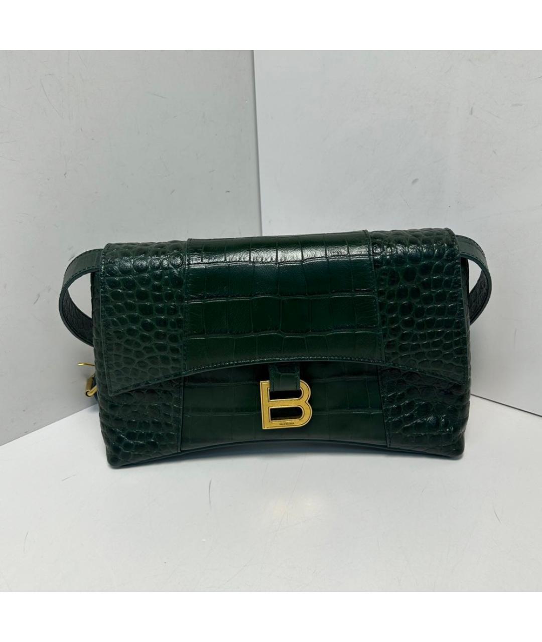 BALENCIAGA Зеленая кожаная сумка через плечо, фото 9