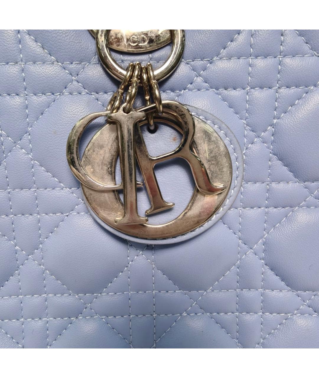 CHRISTIAN DIOR Голубая кожаная сумка через плечо, фото 7