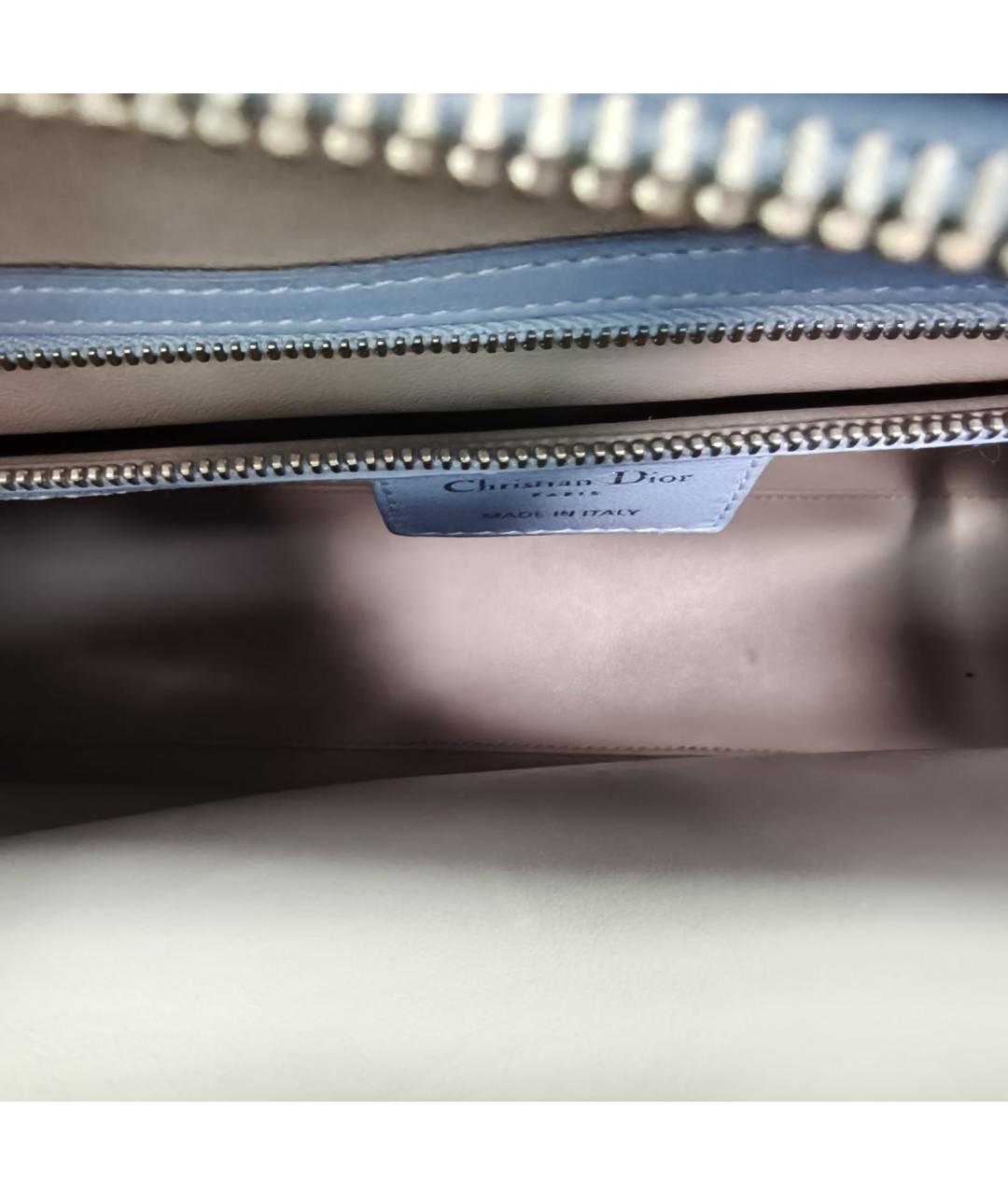 CHRISTIAN DIOR Голубая кожаная сумка через плечо, фото 8