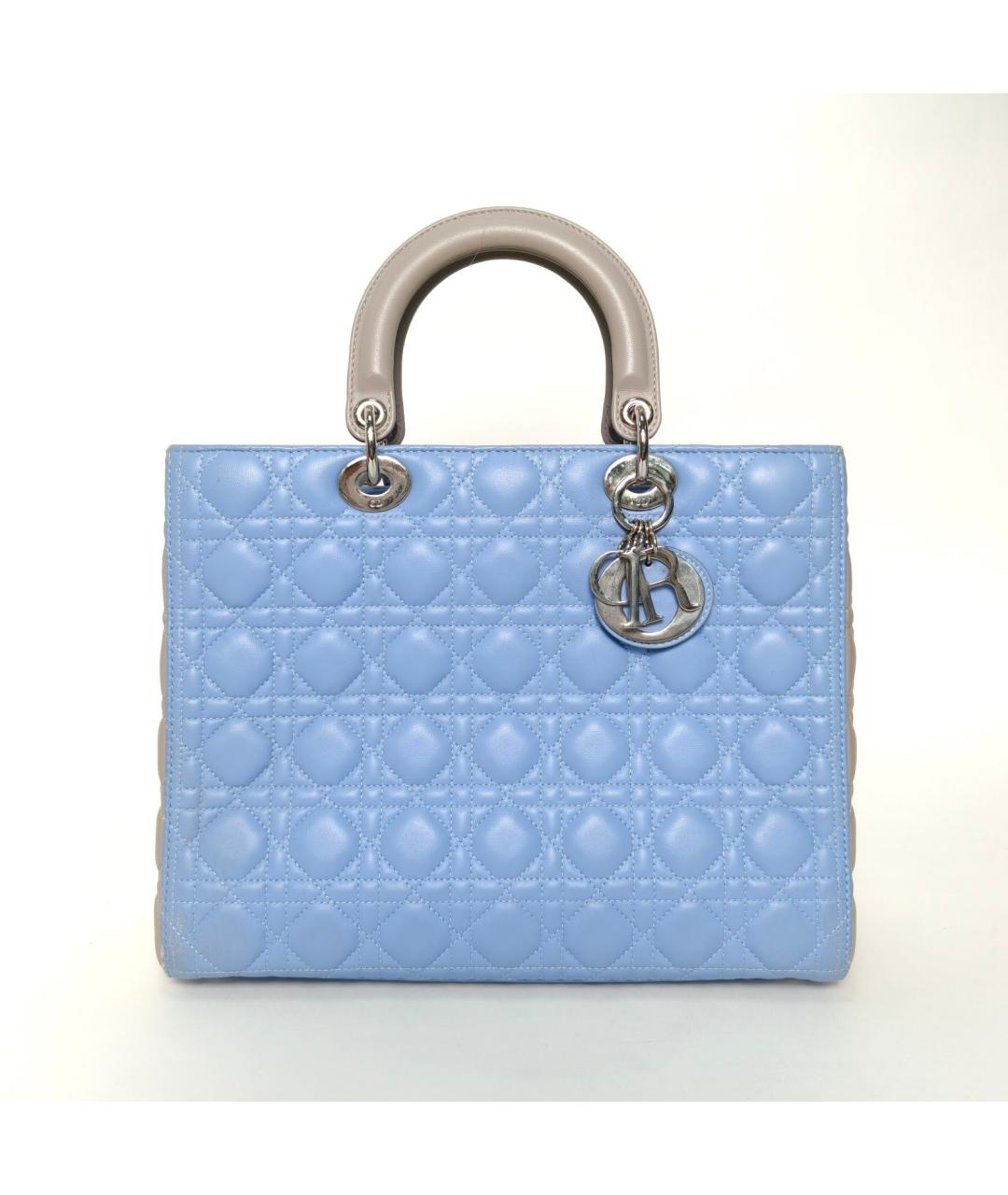 CHRISTIAN DIOR Голубая кожаная сумка через плечо, фото 2