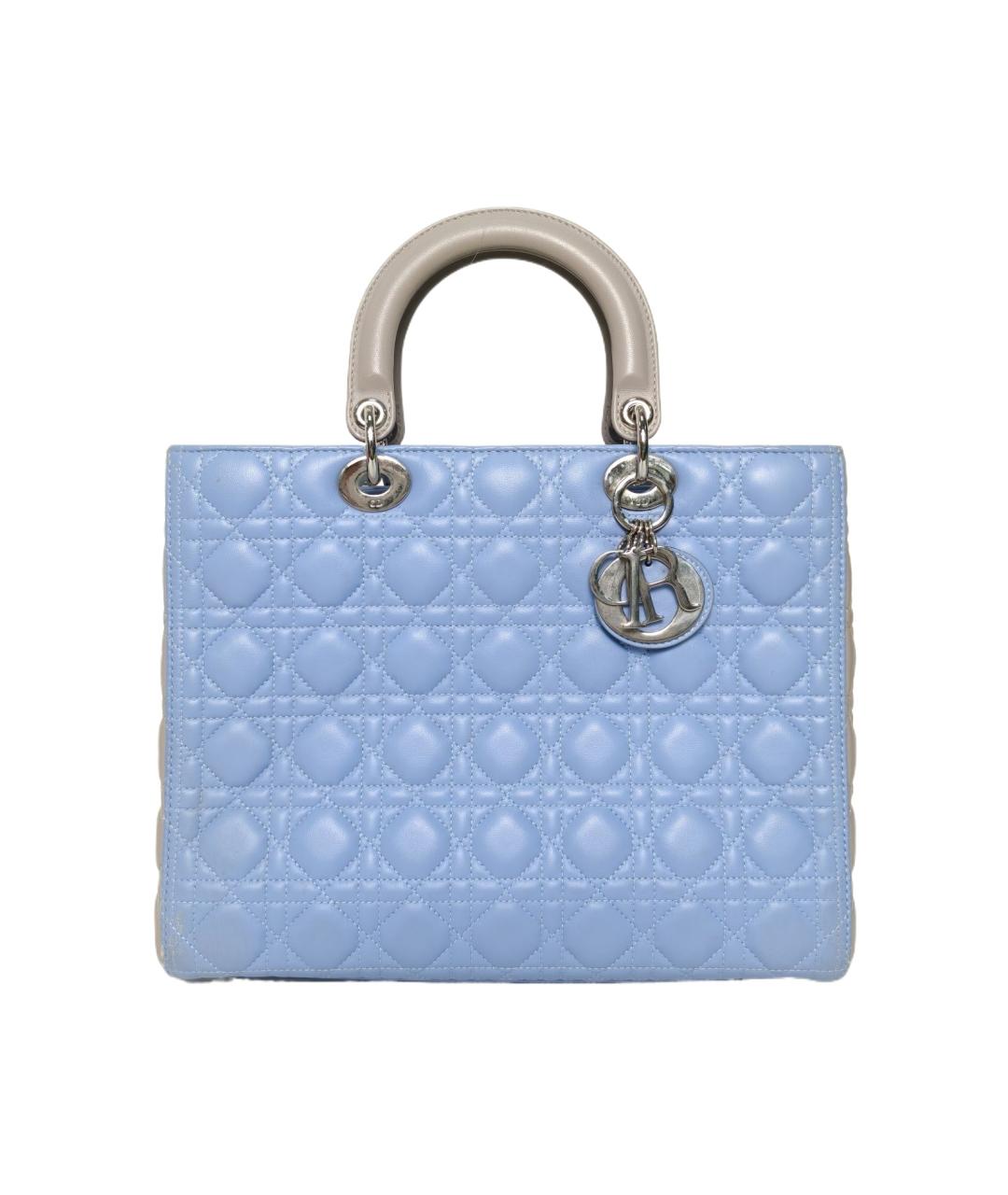 CHRISTIAN DIOR Голубая кожаная сумка через плечо, фото 1