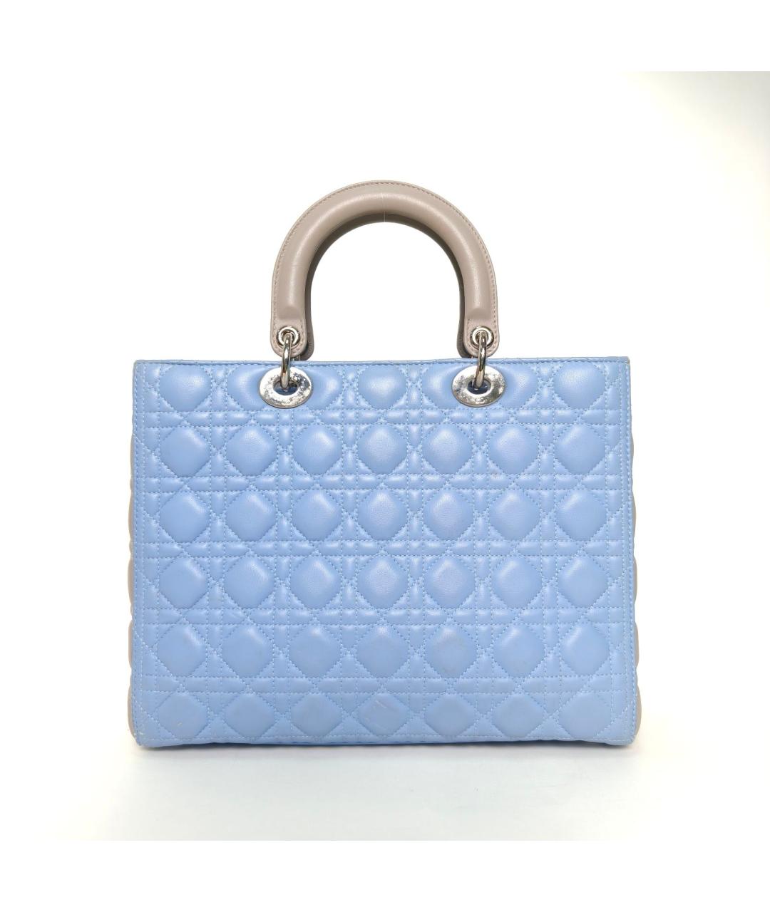 CHRISTIAN DIOR Голубая кожаная сумка через плечо, фото 4