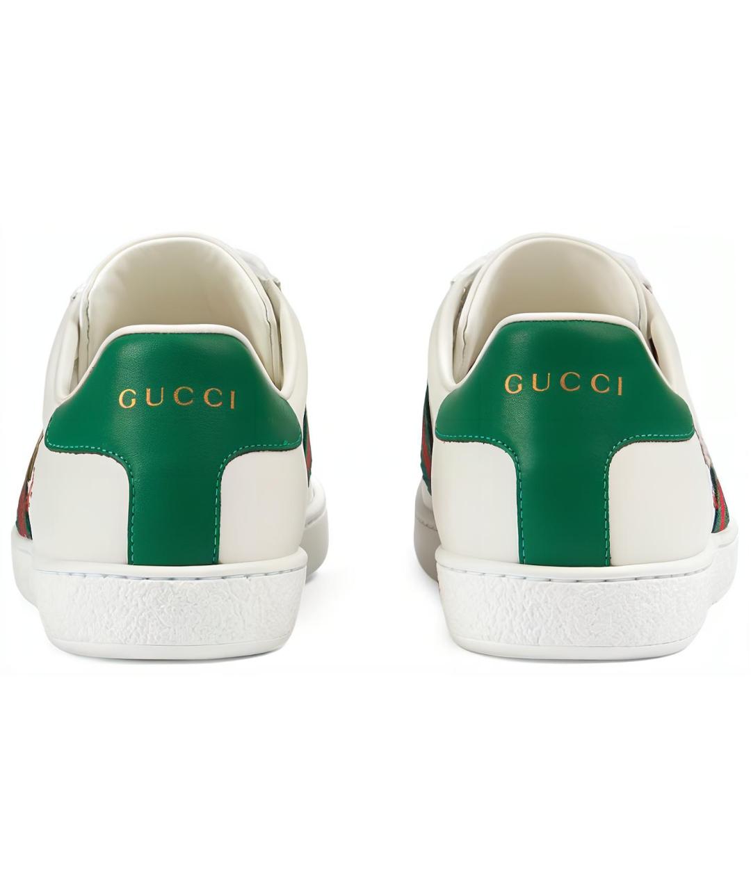 GUCCI Белые кожаные кеды, фото 6