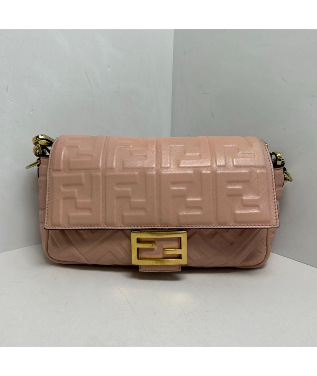 FENDI Розовая кожаная сумка через плечо, фото 9