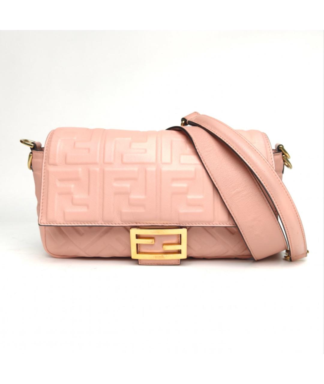 FENDI Розовая кожаная сумка через плечо, фото 2