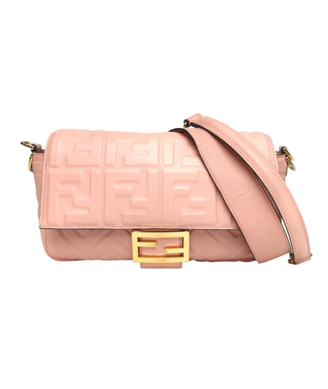 FENDI Розовая кожаная сумка через плечо, фото 10