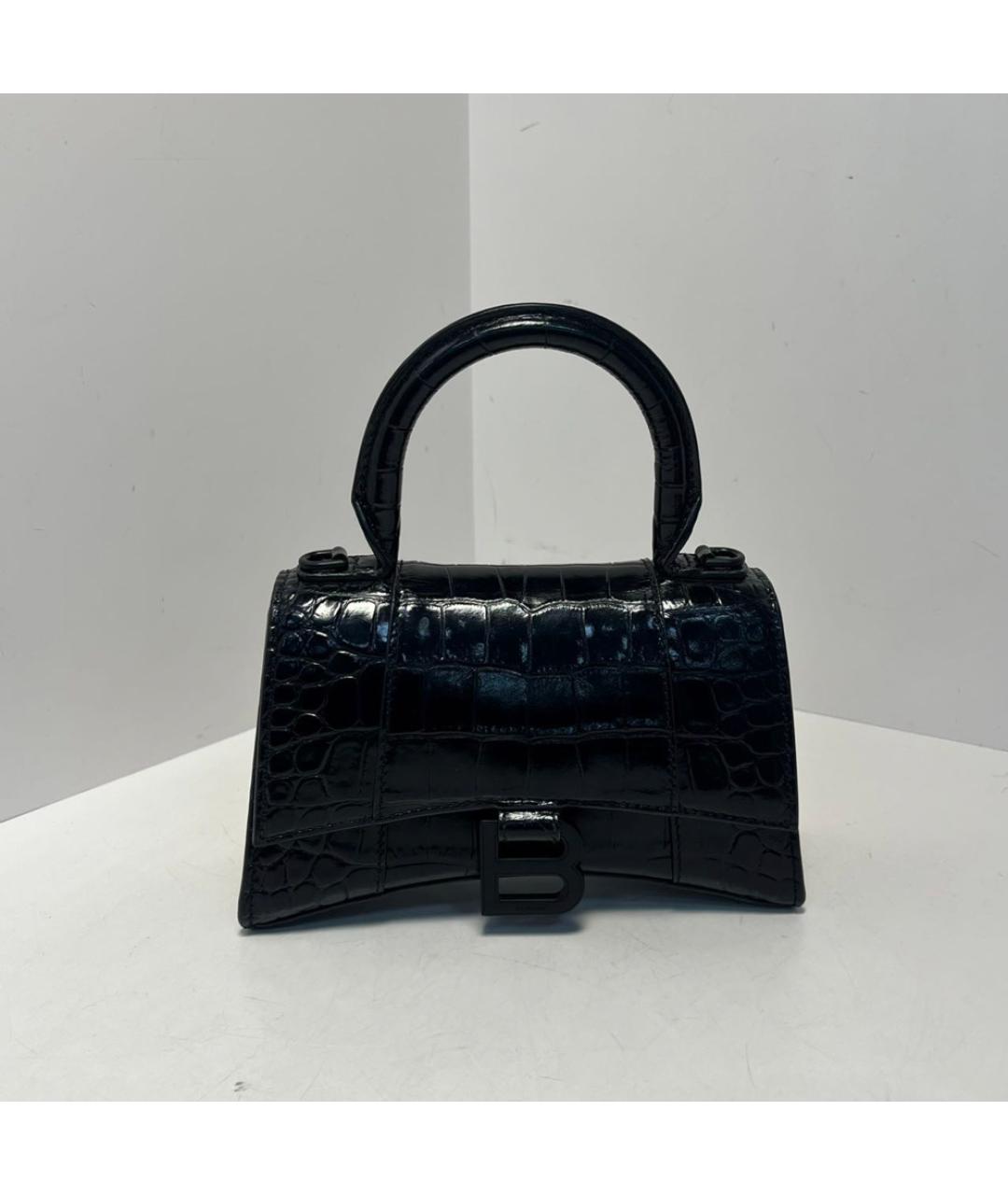 BALENCIAGA Черная кожаная сумка через плечо, фото 9