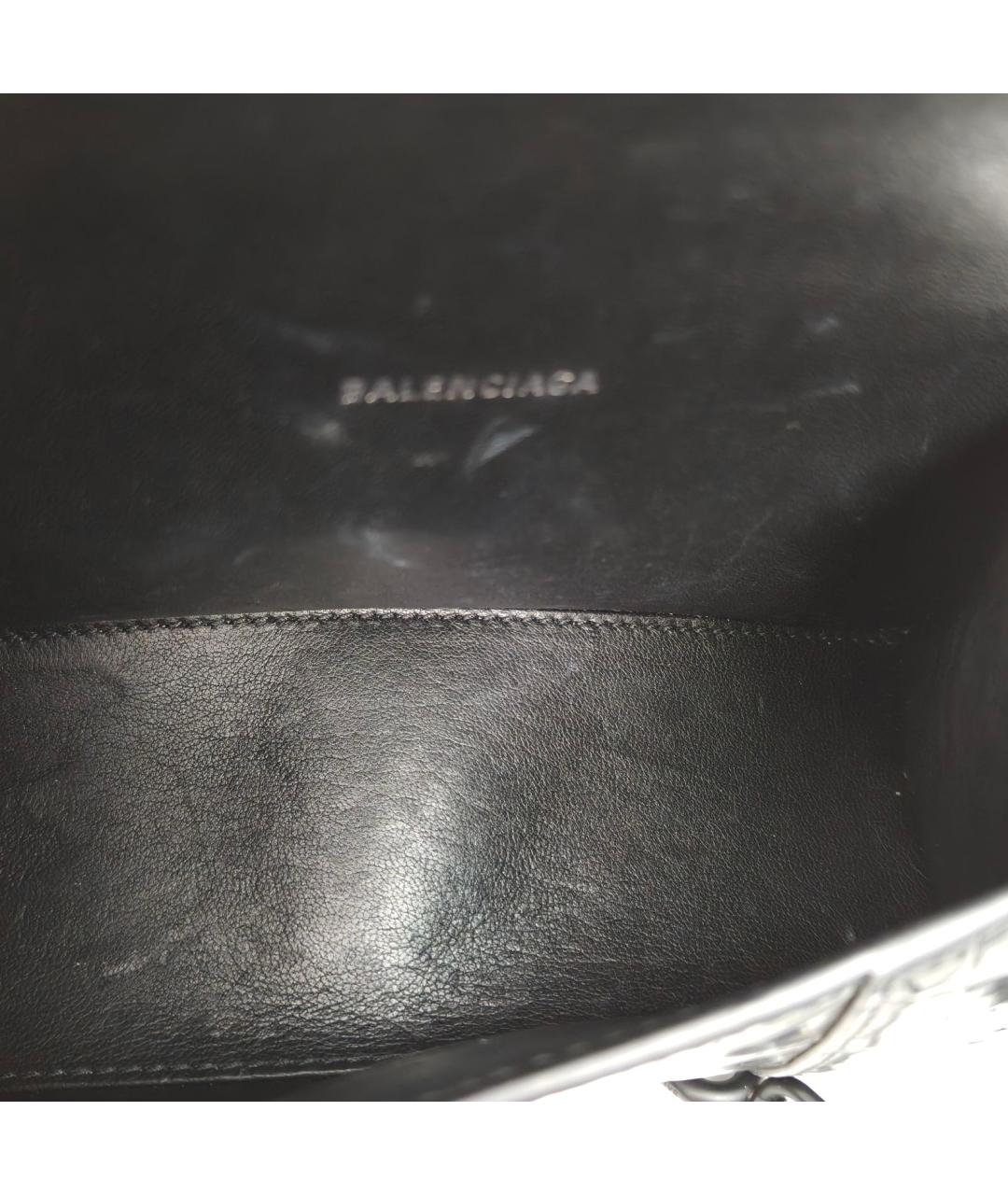 BALENCIAGA Черная кожаная сумка через плечо, фото 8