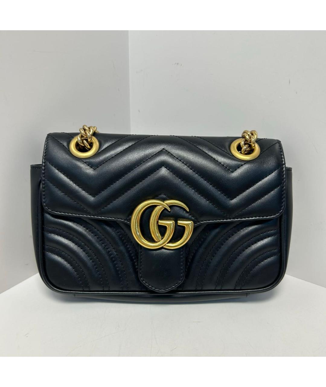 GUCCI Черная кожаная сумка через плечо, фото 9