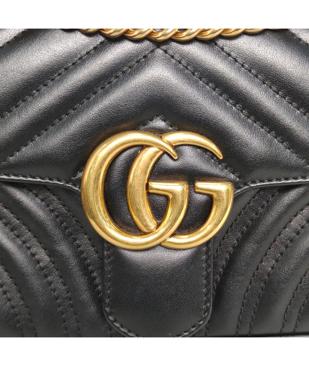 GUCCI Черная кожаная сумка через плечо, фото 7