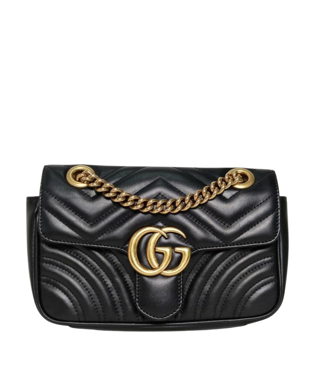 GUCCI Черная кожаная сумка через плечо, фото 1