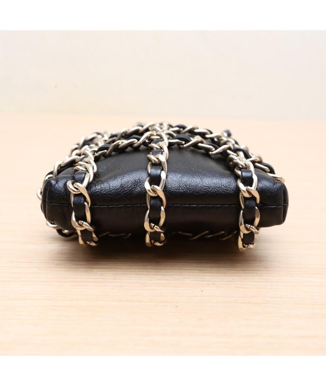 CHANEL Черная кожаная сумка через плечо, фото 8