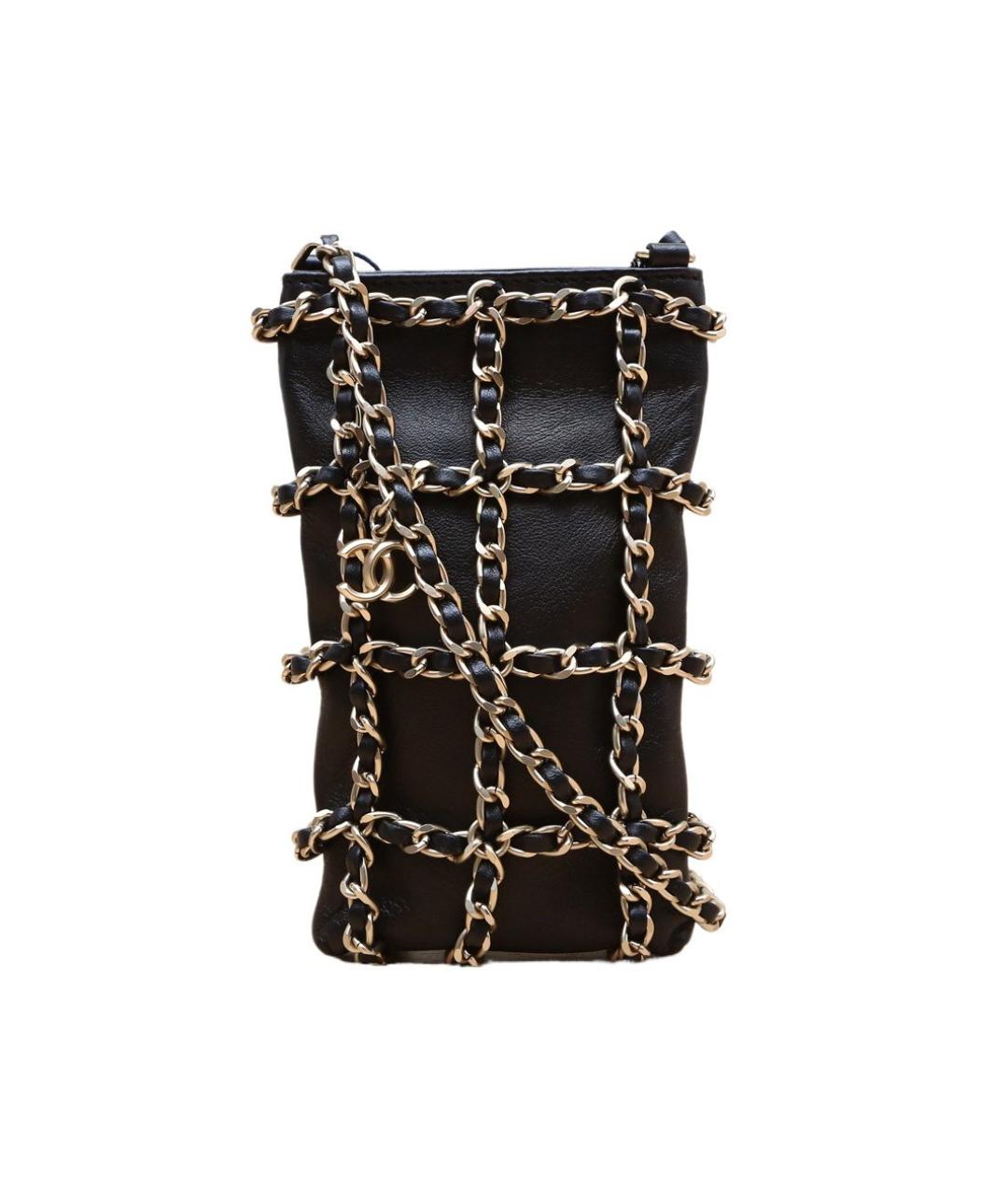 CHANEL Черная кожаная сумка через плечо, фото 9