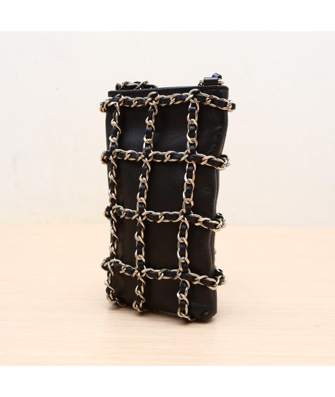 CHANEL Черная кожаная сумка через плечо, фото 3