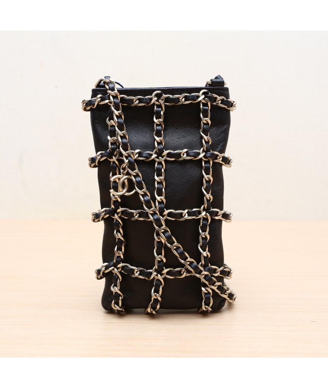 CHANEL Черная кожаная сумка через плечо, фото 2