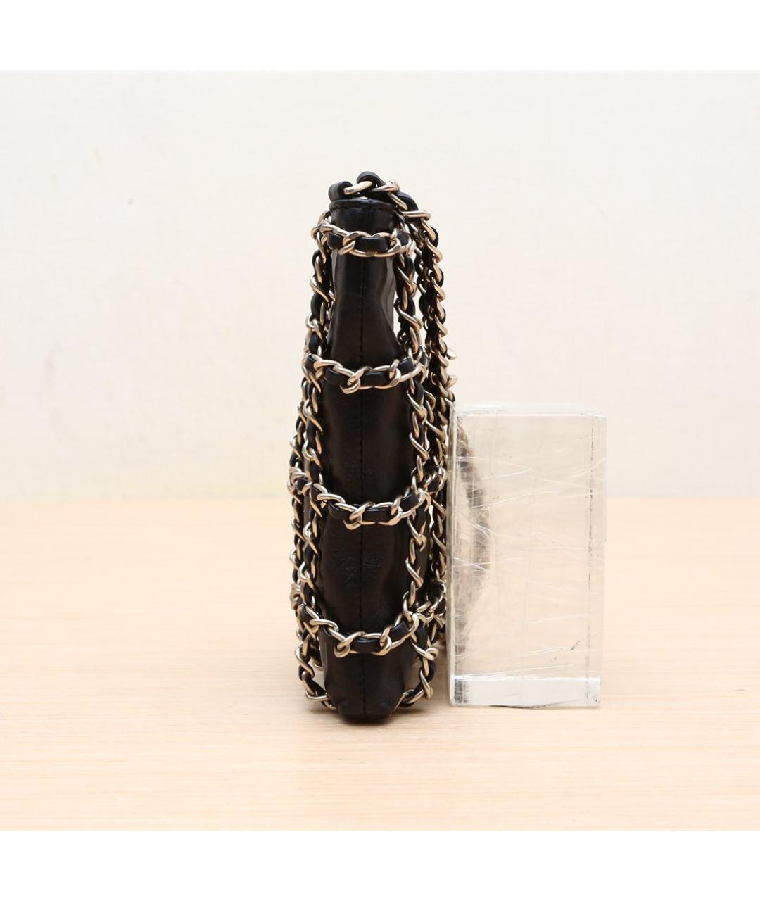 CHANEL Черная кожаная сумка через плечо, фото 4