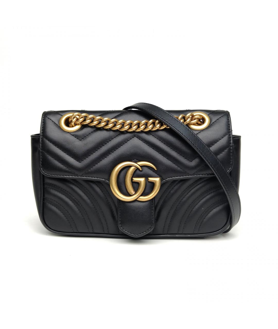 GUCCI Черная кожаная сумка через плечо, фото 2